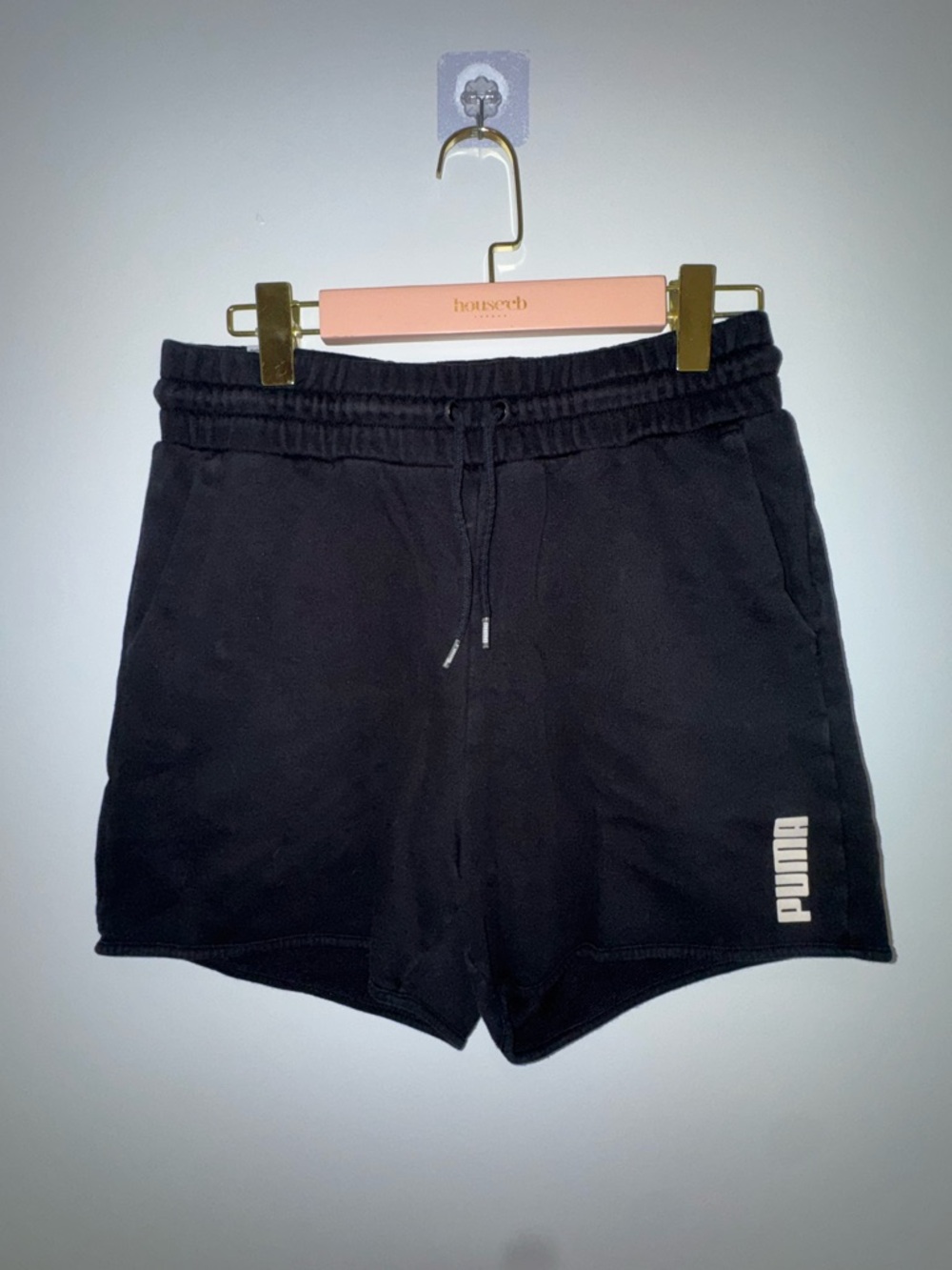 Puma Black Women's Athletic Drawstring Shorts with Logo